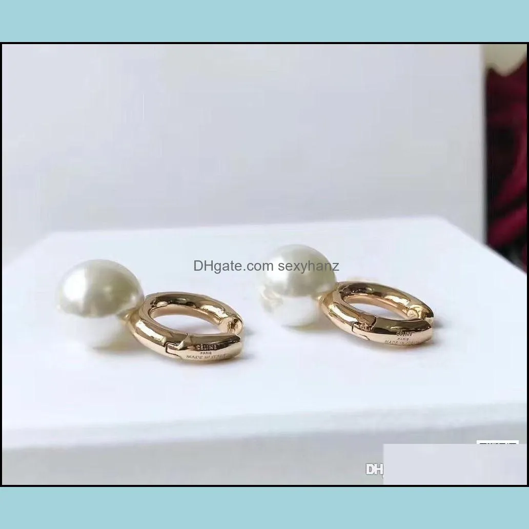 2019 Elegant hook earring with pearl ball women earring brand name and box mother gift