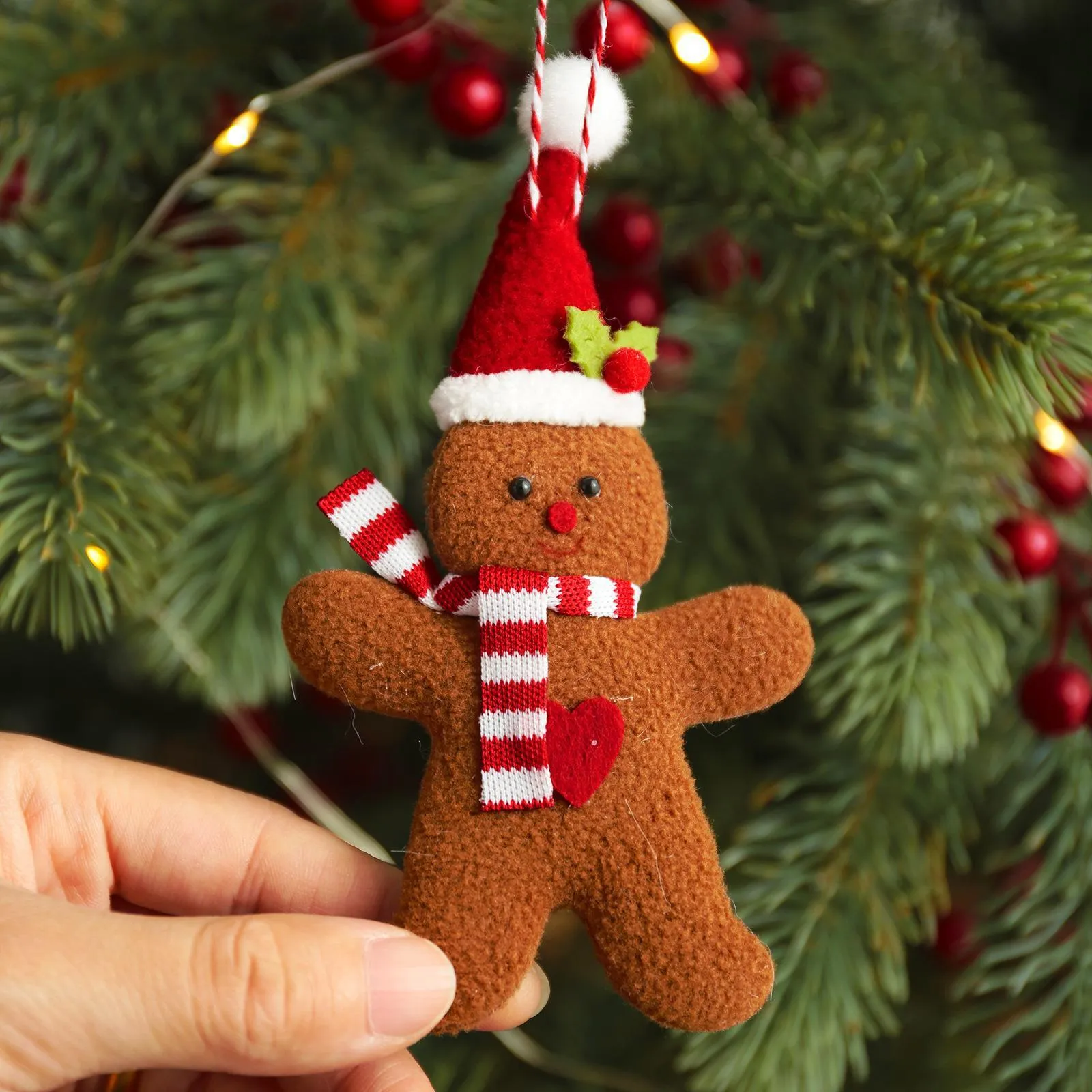 2021 Gingerbread Man Christmas Pendant Decoration Cookie Doll Plush Santa Tree Widget Ornaments Xmas Supplies RRB