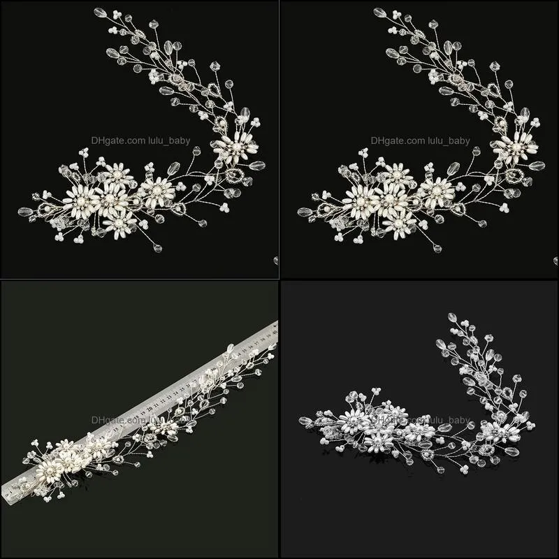 Hair Clips & Barrettes Bridal Headwear Pearl Rhinestones Headbands Crystal Floral Jewelry Wedding Accessories For Women Handmade Headpiece