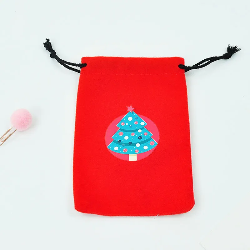 Creative Christmas Blessing Bag 8 Styles Christmas Drawstring Gift Bag Flannel Candy Bag Christmas Supplies Wholesale