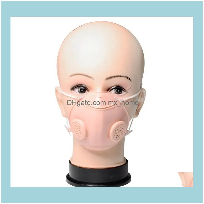 Designer Masks Transparent Double Breathing Valve Face Mouth Cover Reusable Respirator Face Shield Protective Clear Mouth Cover CGY451