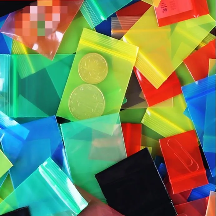 Wholesale Colorful Mini Zip Bags 2x3cm Thickness, 0.12MM