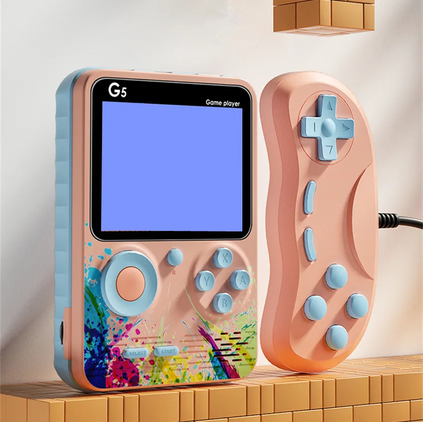 Doubles Gracze Gry G5 Mini Retro Console Game Game Handheld Przenośny 3,0 calowy Klasyczna Kieszeń Wbudowana 500 Gry Macaron