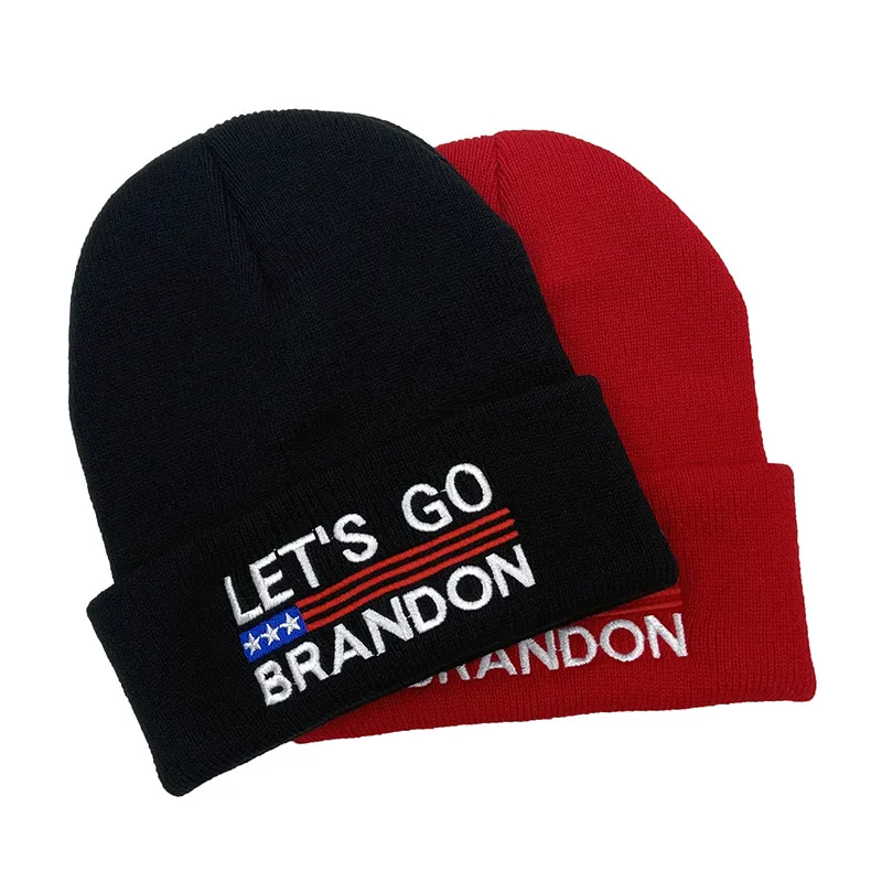 دعنا نذهب براندون محبوك القبعات بسيطة قبعة قبعة المطرزة قبعة الصوف الرجال والنساء قبعة دافئة في الهواء الطلق