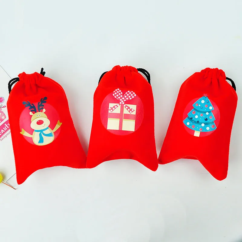 Creative Christmas blessing Bag Drawstring Gift flannelette Candy Bags supplies