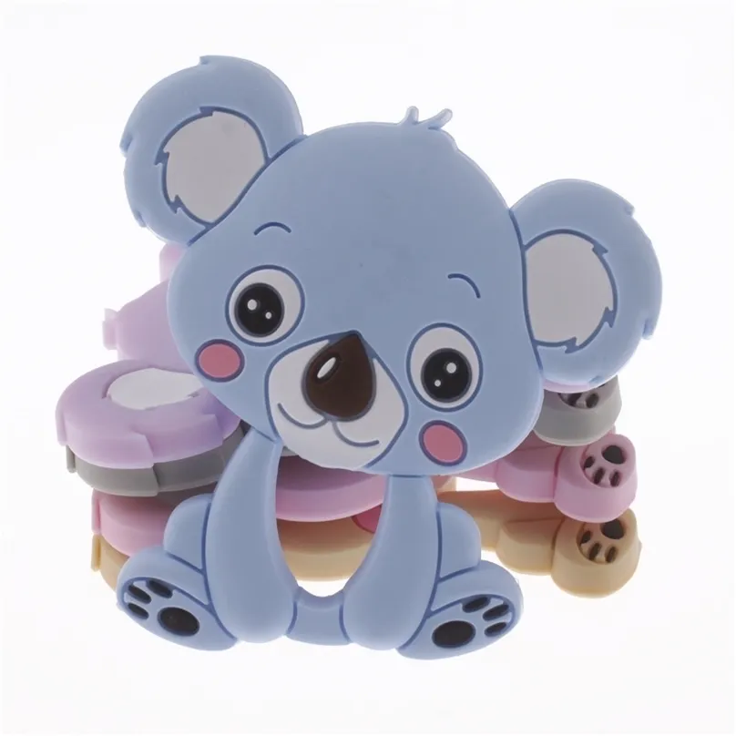 10pcs Koala Silicone Teether Pendant Bear Baby Toys BPA Free Chewable Teething Chew For 211106