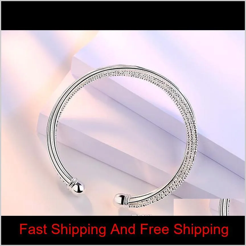 fashion newest 925 sterling silver plated bracelet for women jewelry line designer open bangle bracelets hot sale wholesale