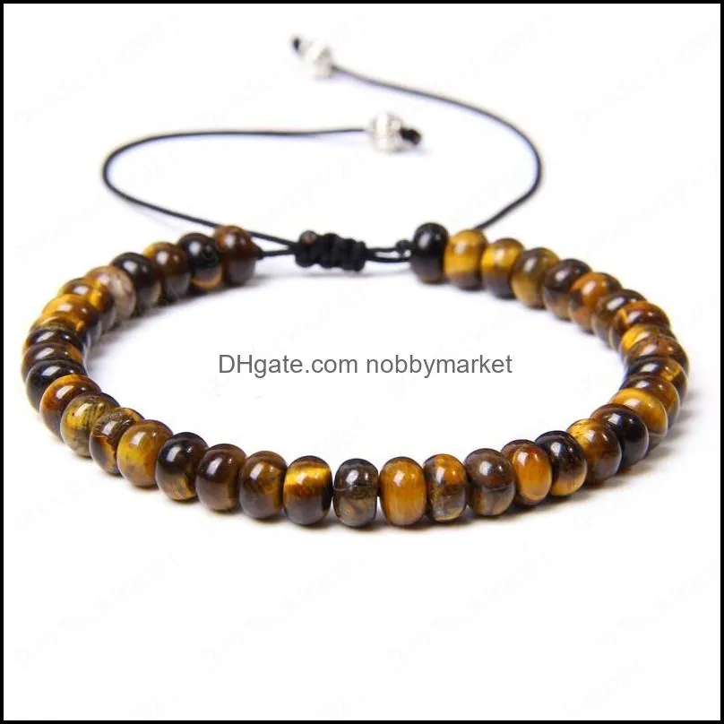 Natural tiger eye Amethysts crystal stone wheel abacus bead woven bracelet women male men jewelry gifts