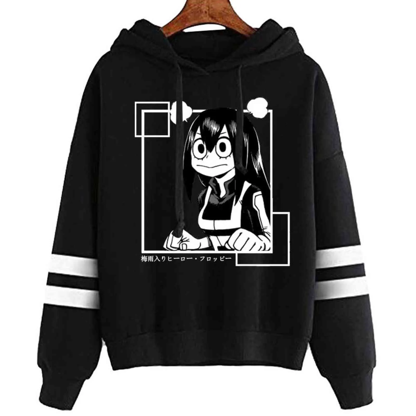 2021 anime min hjälte akademia cosplay jackor kawaii män hoodies anime manga asui tsuyu toppar kläder y211122