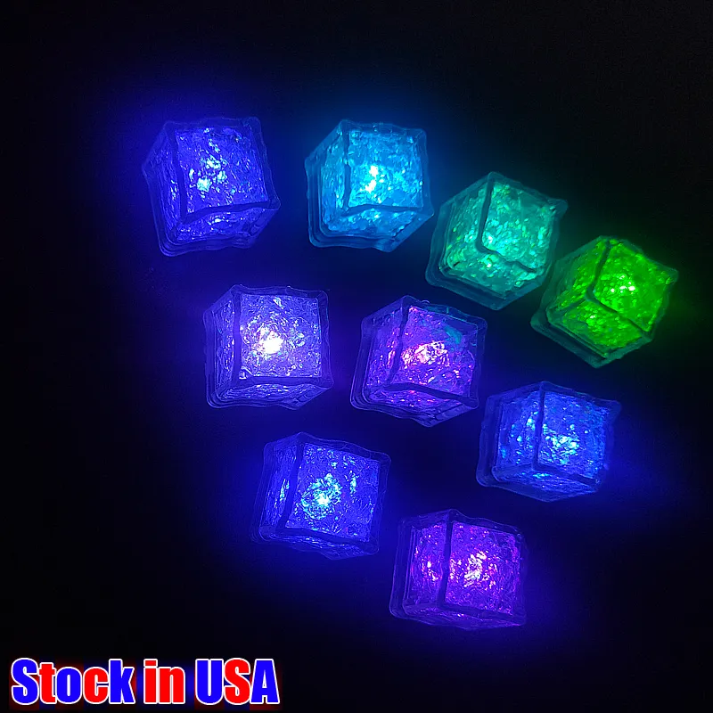 LED Light Ice Cubes Novelty Lighting Acrylic Luminous Night Lamp Home Party Bar Wedding Decoration 6 Colors