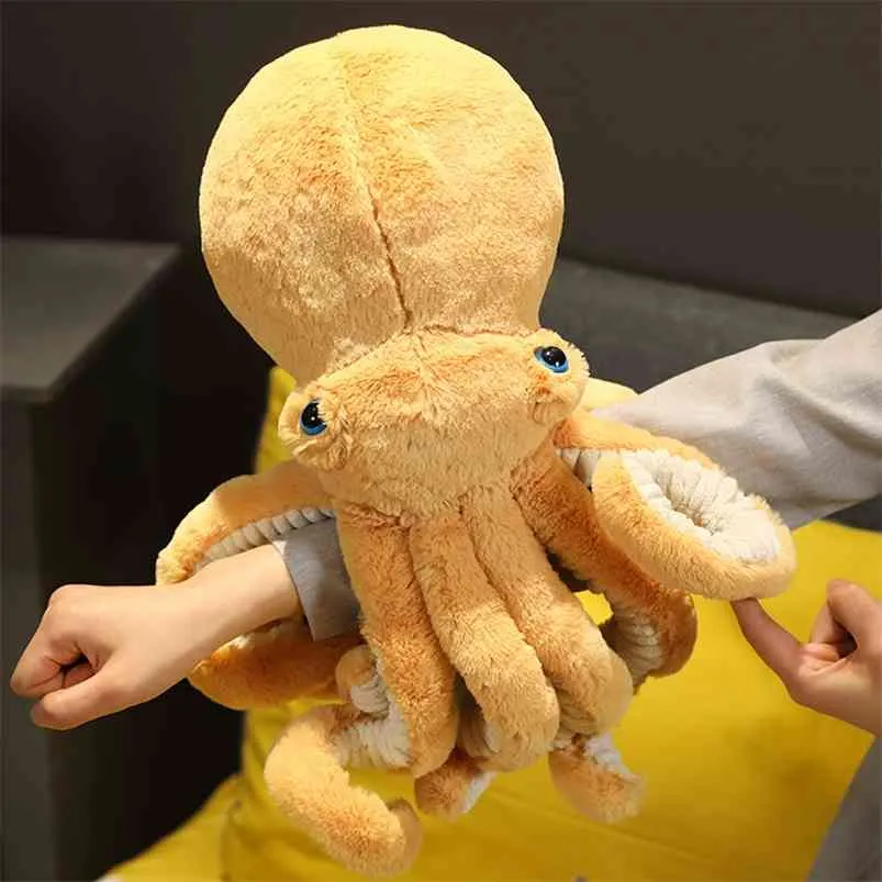 Creative Lifelike Octopus Plush Toys Sea Animal Stuffed Dolls Pillow Back Cushion Children Kids Birthday Gifts Po Prop 210728
