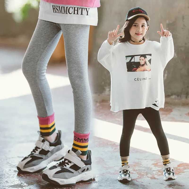 Teenage Kids Spring Black Leggings For Girls Tights Pants Fashion School  Shiny Leggings For Girls 4 5 7 8 10 11 12 13 Years Old 210202 From Pu09,  $31.31