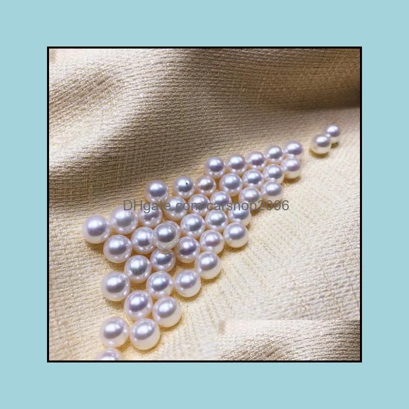 Round Freshwater Pearl Particles Natural Pearl Loose Beads Women`s Gift