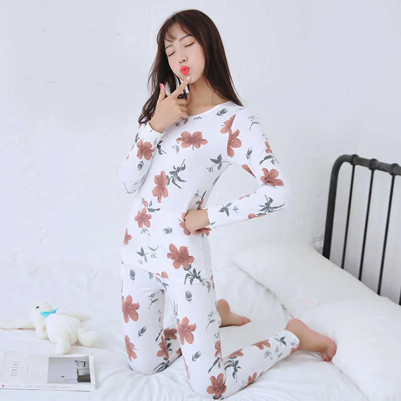 Floral Print Thermal Underwear Set For Women Long Sleeve, Thick, Warm Body  Shaper Pajamas For Autumn/Winter Nursing Sleepwear Suit Q0706 From  Sihuai03, $14.51