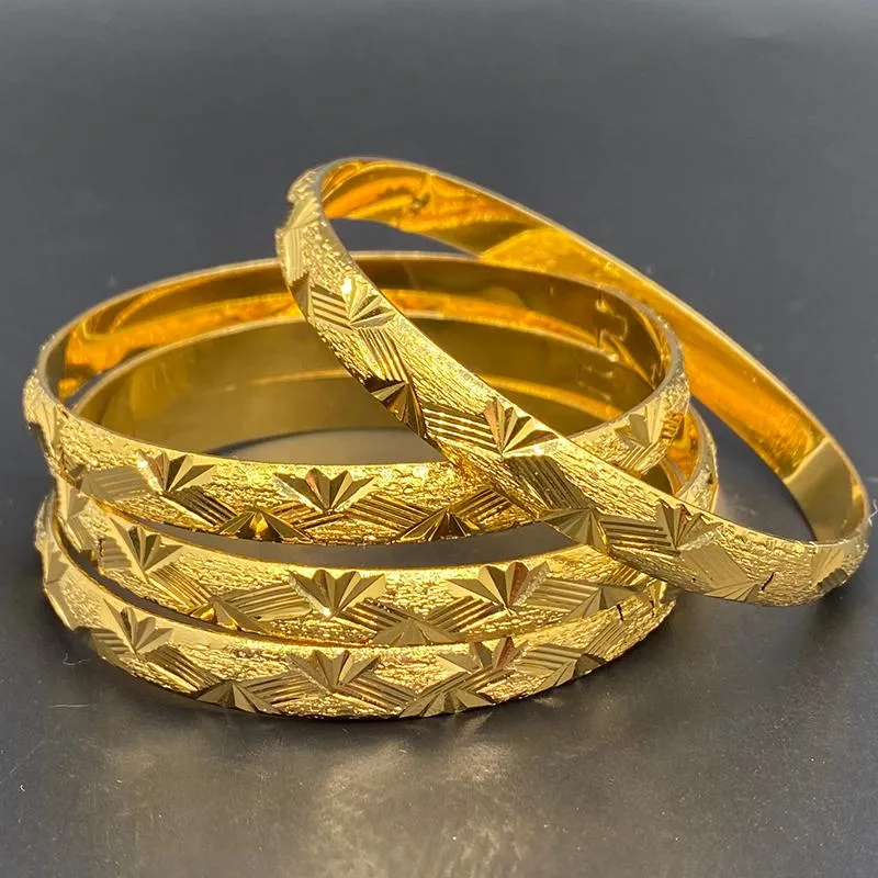 Pulseira 24k Cor Cobre Jóias Pulseiras de Ouro Etíope Europa Dubai Bangles Para Mulheres Arábia Saudita Africanas Meninas Casamento Presente de Noiva