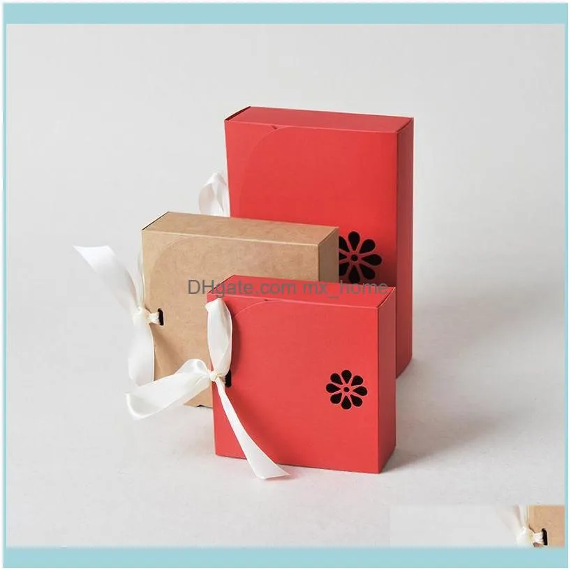 Gift Wrap 20pcs/lot 21.5x14.5x5cm Baking Kraft Paper Carton MoonCake Box Candy Case Biscuits Yolk Crisp Beef Roll Packing Boxes