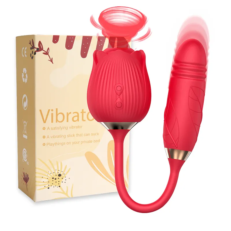 Rose Vibator Toy Clitoral Sucking Sucker Stimulator Nipple Suction Clitoris Massager Female Oral Clit Par Vuxen för kvinnor