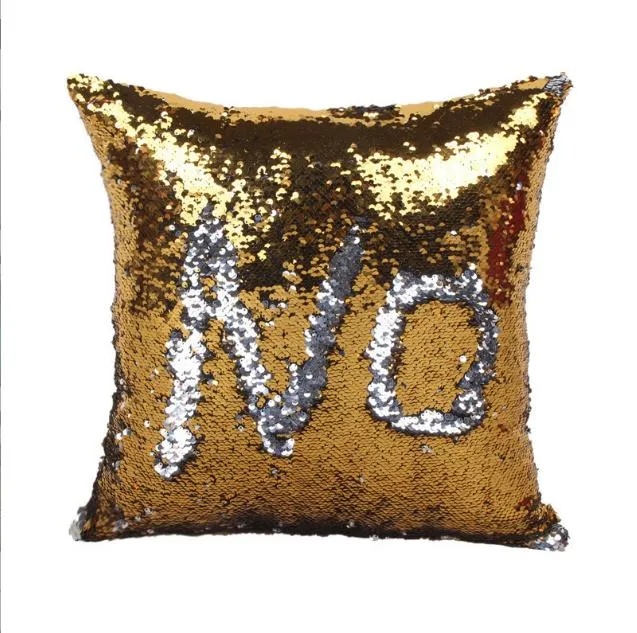 Sequin PillowCase Sequins Cushions Cover Reversible Pillow Covers Sofa Car Cushion for Office Home Decoration Free