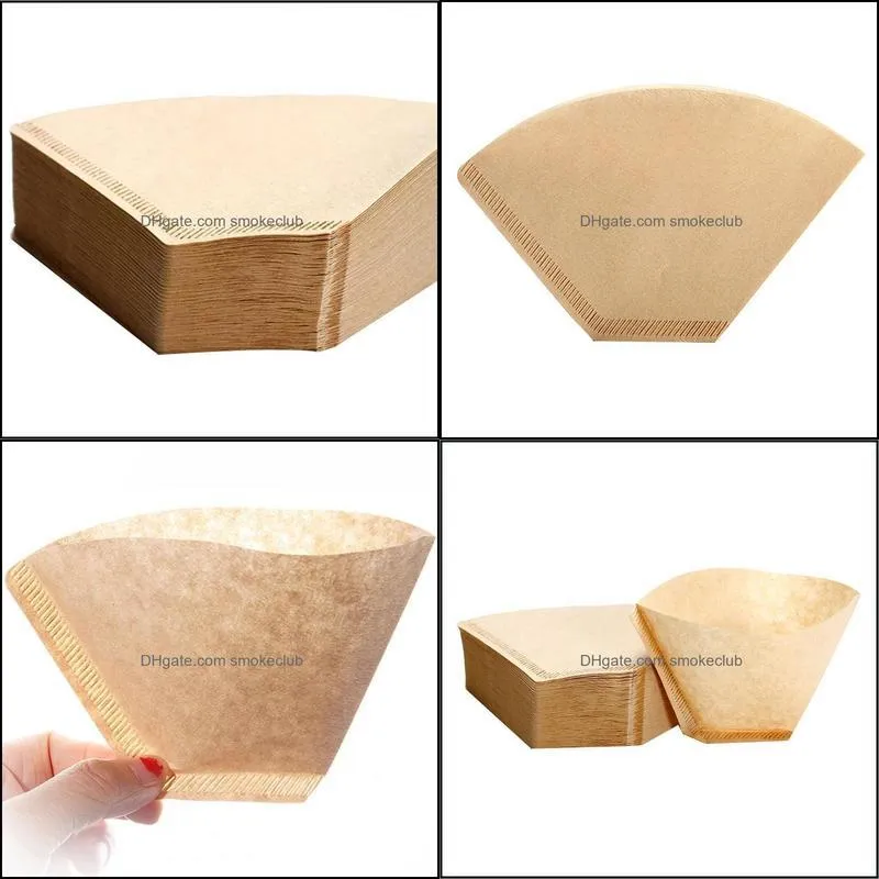 Coffee Filters Cone Shape Disposable Filter Paper Unbleached Pre-Folded Maker Strainer Tools