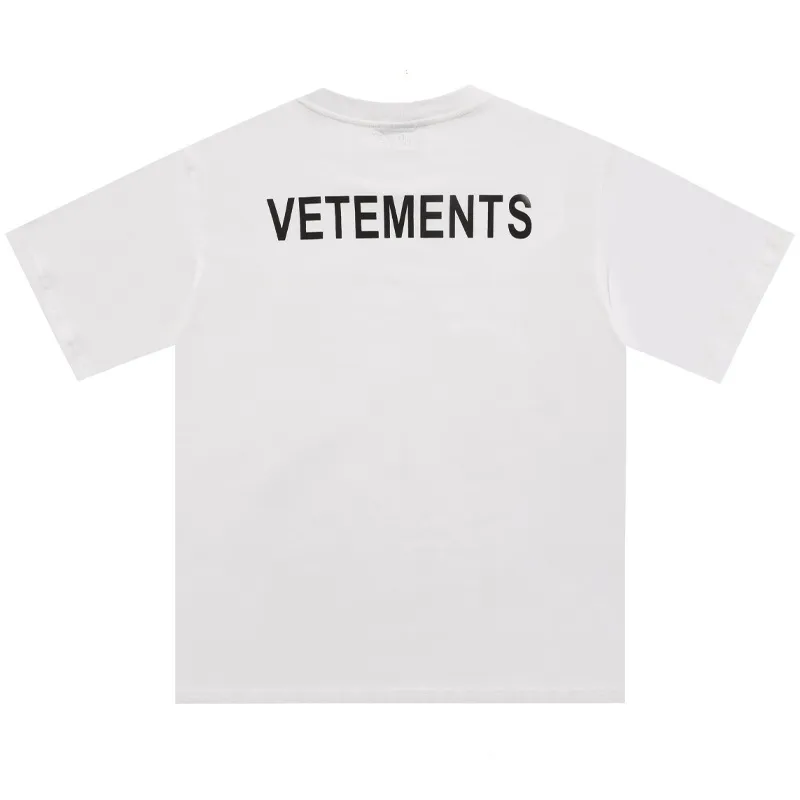 High Street Brand Vetements Letter Oversized T-shirt Casual mannelijke kleding Designer Shorts Mouw Hip Hop Man Dames Top Kleding
