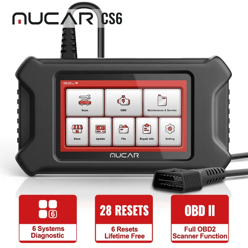 ThinkCar mucar CS6 OBD2 스캐너 도구 오일 / EPB / SAS / TPMS / TBA / ABS 재설정 6 시스템 전문 자동차 진단 도구