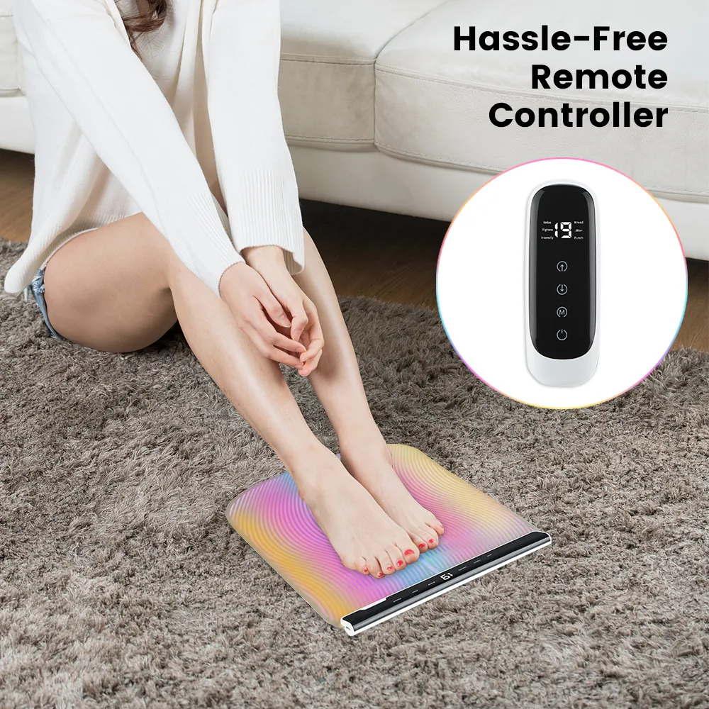 Masajeador de pies el ctrico Ems almohadilla para pies Estimulador muscular Shiatsu inal mbrico mejora la circulaci n sangu nea alivia el dolor