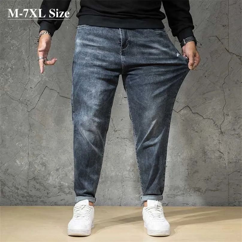 Plus Size 5xl 6xl 7xl Męska Moda Harem Jeans Jesień Luźne Dorywczo Hip-Hop Styl Street Denim Spodnie Marka Mężczyzna Spodnie 211111