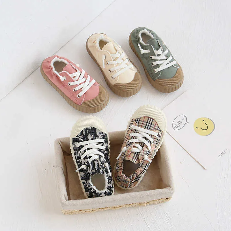 Children's Shoes Spring/Summer 2021 Korean Children's Canvas Shoes Elastic Fashion Cute Kids Sneakers Toddler Boy Shoes X0703