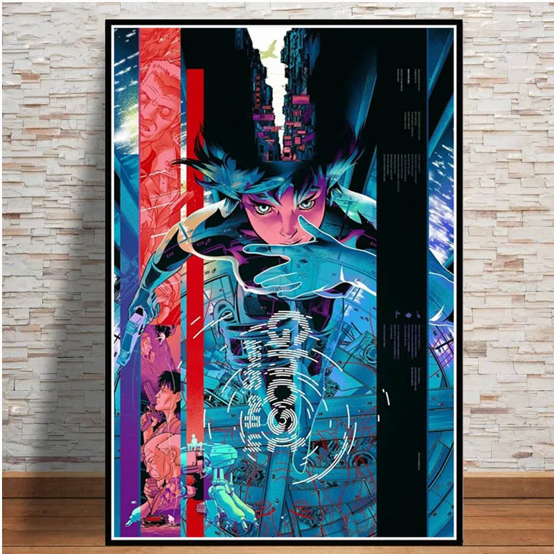 Poster And Prints Hot Ghost In The Shell Fight Police Japan Anime Art Paintings Canvas Wall Pictures For Living Room Home Decor