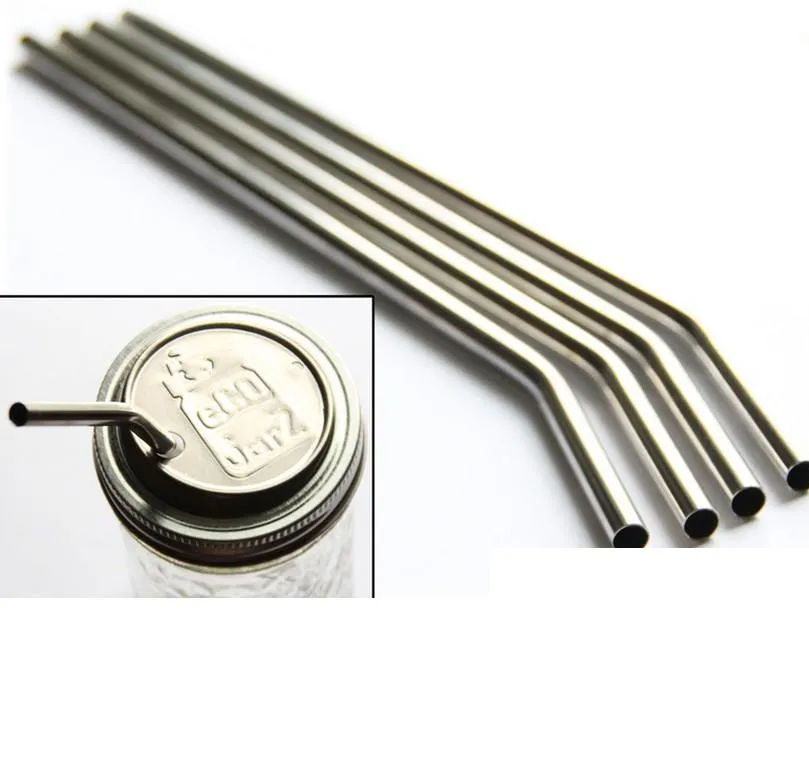 2021 nouveau 100 pcs/lot paille en acier inoxydable pailles à boire en acier 8.5 "réutilisable ECO métal paille à boire barre boissons fête cerf