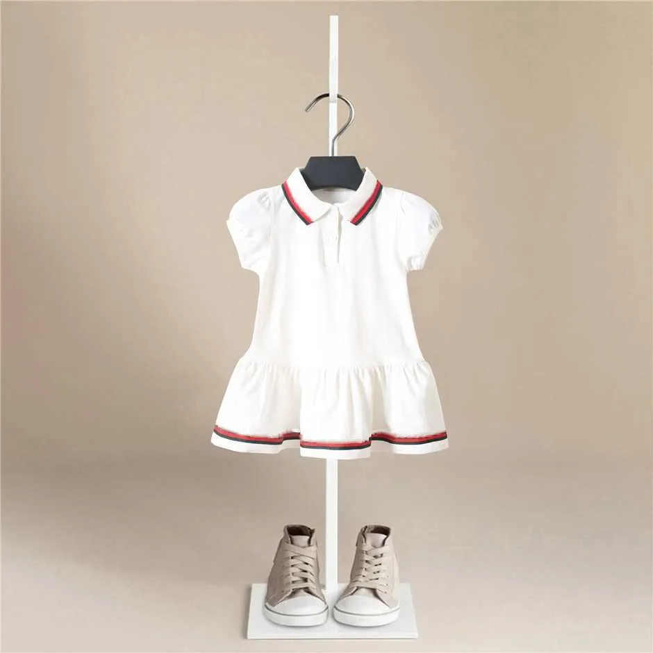 Baby Girl Dress Summer Cotton Pullover Toddler Kid Baby Girl Krótki Rękaw Ubrania Sport Sukienka Bluzka Tenis Sukienki 1-5 lat Q0716