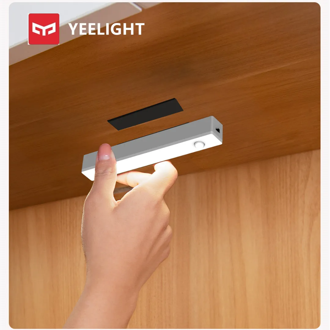 キッチンベッドルームクローゼットワードローブナイトライトのキャビネットライトの自動オン/オフ4000kの下のYeelight Pirの動きとライトセンサーLED