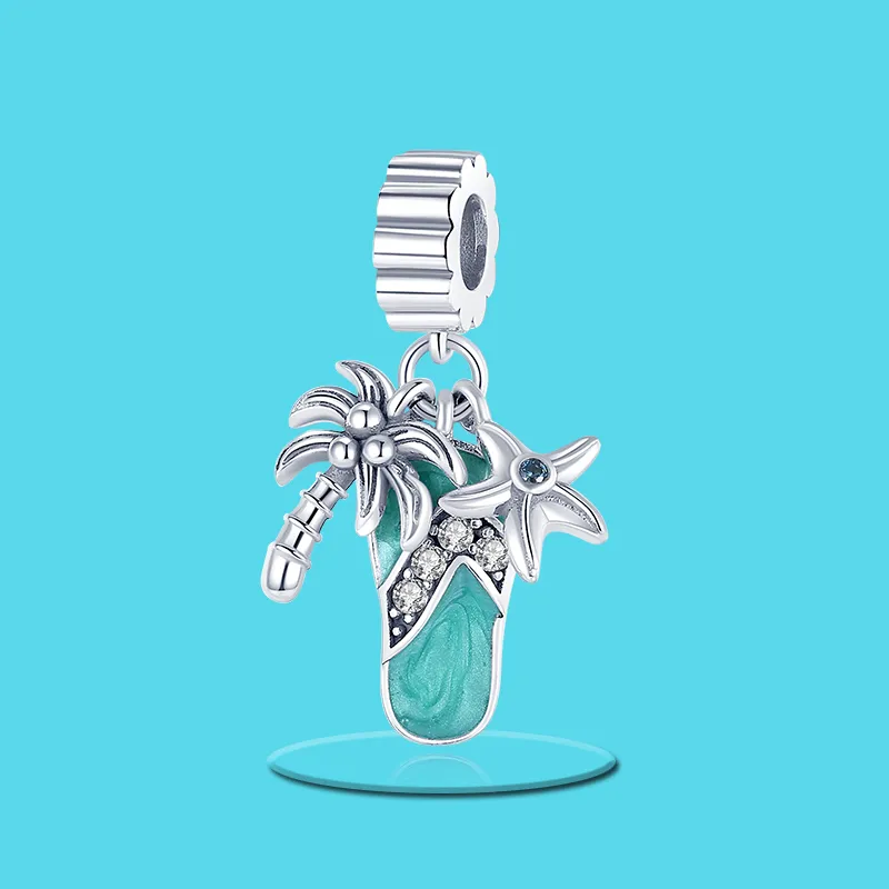 925 Ayar Gümüş Charm Boncuk Fit Orijinal Pandora Charms Bilezik DIY Deniz Kaplumbağası Toprak Yaz Koleksiyonu Kadınlar Takı Hediye