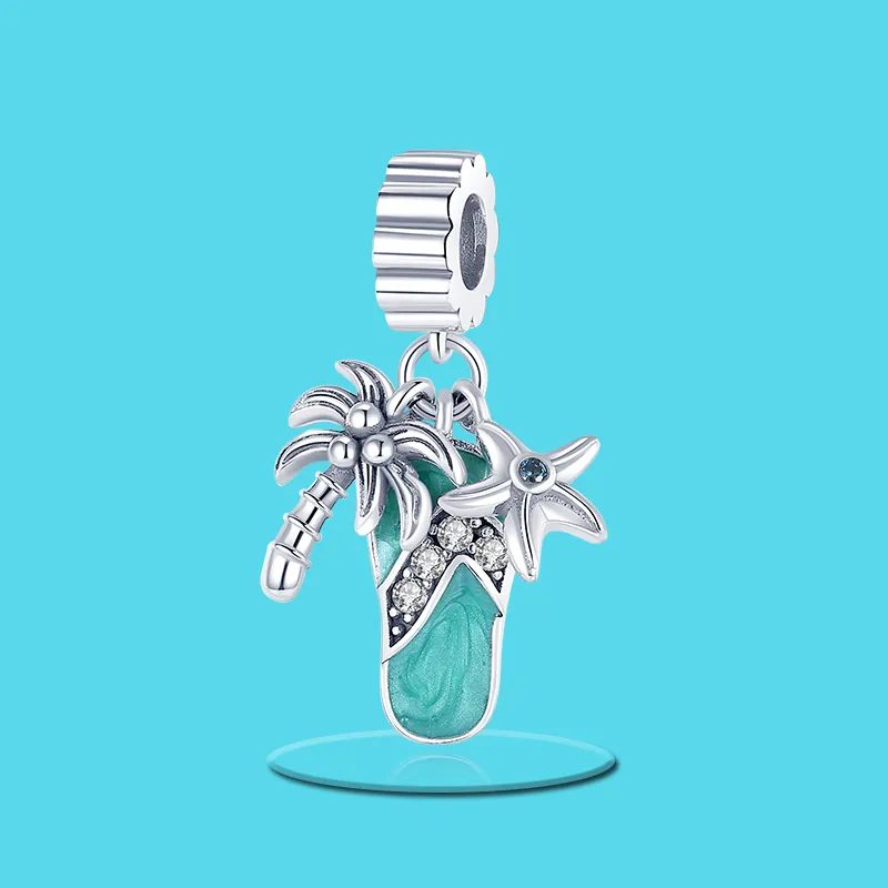 925 Sterling Silver Charm Koralik Fit Original Pandora Charms Bransoletka DIY żółw morski Ziemia Letnia Kolekcja Kobiety Biżuteria Prezent