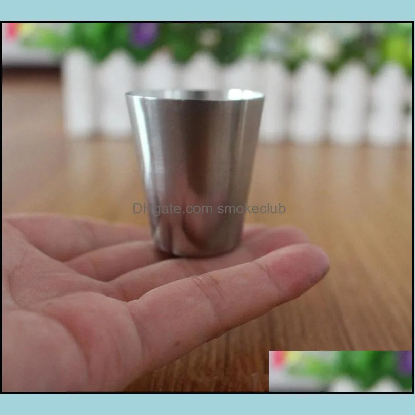 30ml Drinking Glass Stainless Steel Shot Glasses Cups Wine Beer Whiskey Mugs Outdoor Travel Cup DHL Free