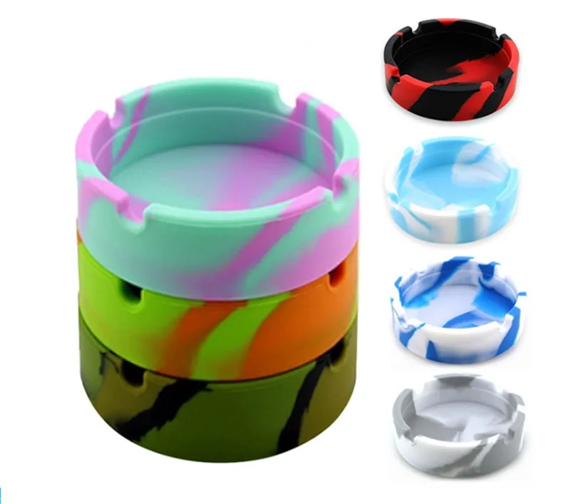 Silicone Noctilucent Ashtrays Soft Portable Pocket Round Ashtray ShatteriscoSt Anti-Scalding Cigar Ashtray Hem Cigaretthållare DHL Gratis