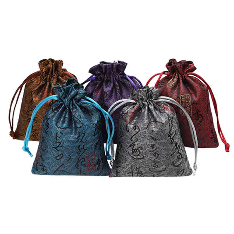 20pcs gioielli di seta con coulisse 10x13cm sacchetto di gioielli per sacchetti regalo di nozze di Natale Pochette Tissu 13x18cm