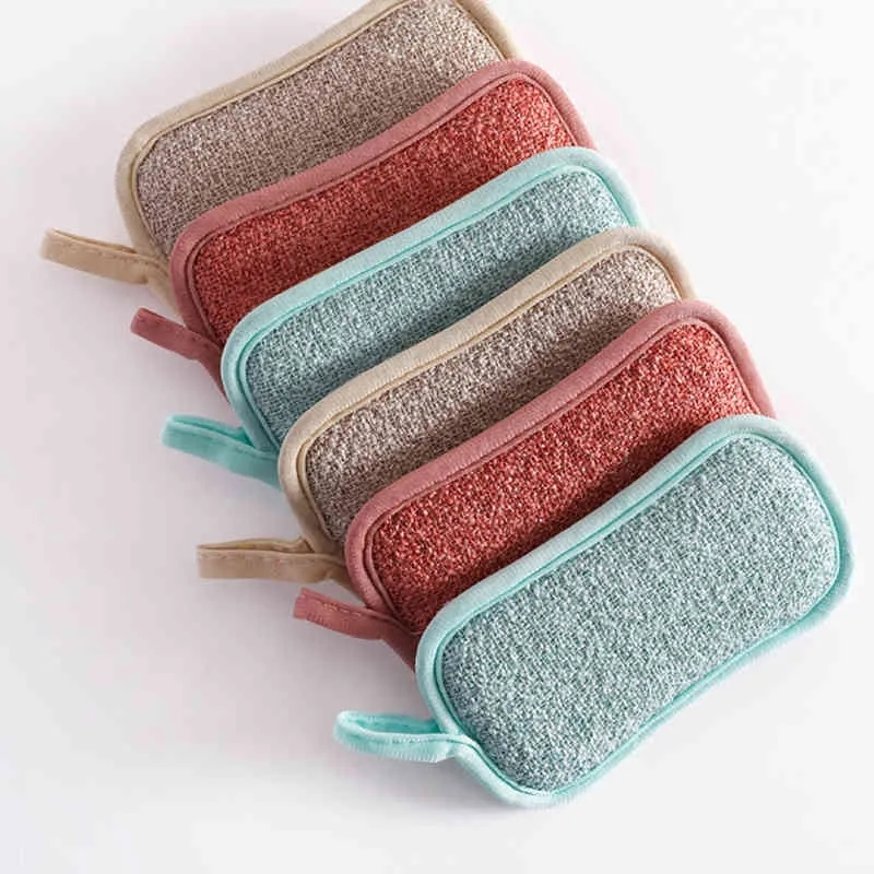 Dubbelzijdige keuken Magic Cleaning Spons Scrubber Sponzen Schotel Washanddoeken Schuursponsje Badkamer Borstel Wipe Pad JY0895