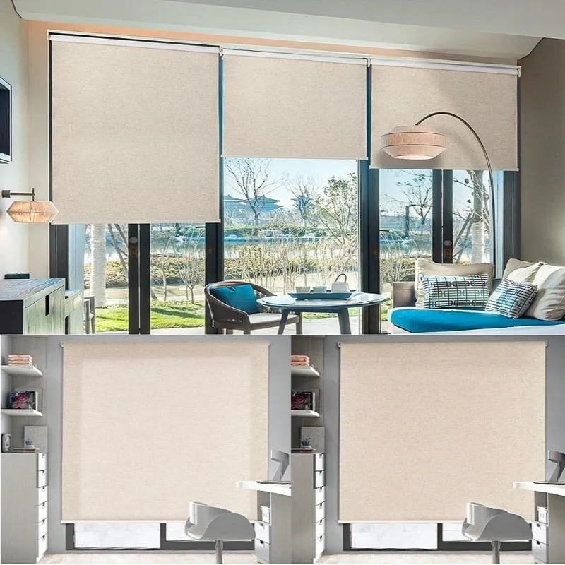 Blackout Roller Persianas Roll Shades Lino Luz Bloqueo De Luz Ventana