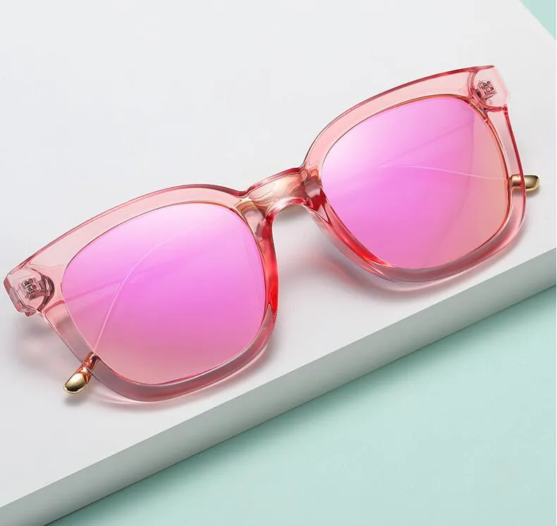 جودة عالية الاستقطاب النساء نظارات رجالي نظارات الملحقات نظارات الشمس الوردي فلاش مرآة عدسات الصيف مع القضية