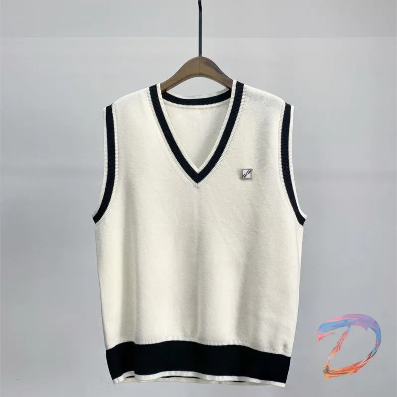 남성 조끼 We11Done Wool V-Neck 스웨터 조끼 외형 여성 Welldone