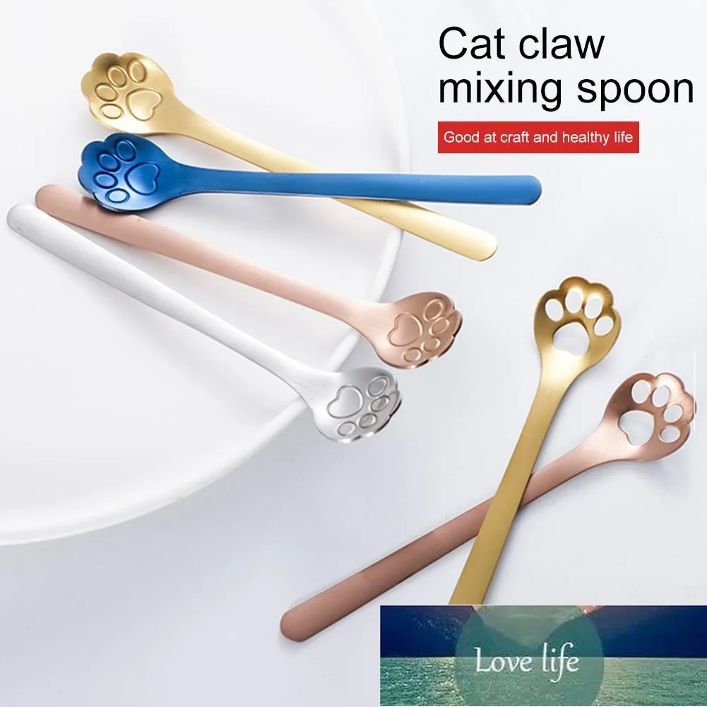 1 st Rvs Creative Gold Dog Cat Paw Claw Hollow Lepel Roer Lepel Thee Koffie Dessert Lepels Leuke Keuken Gereedschap Fabriek Prijs Expert Design Quality