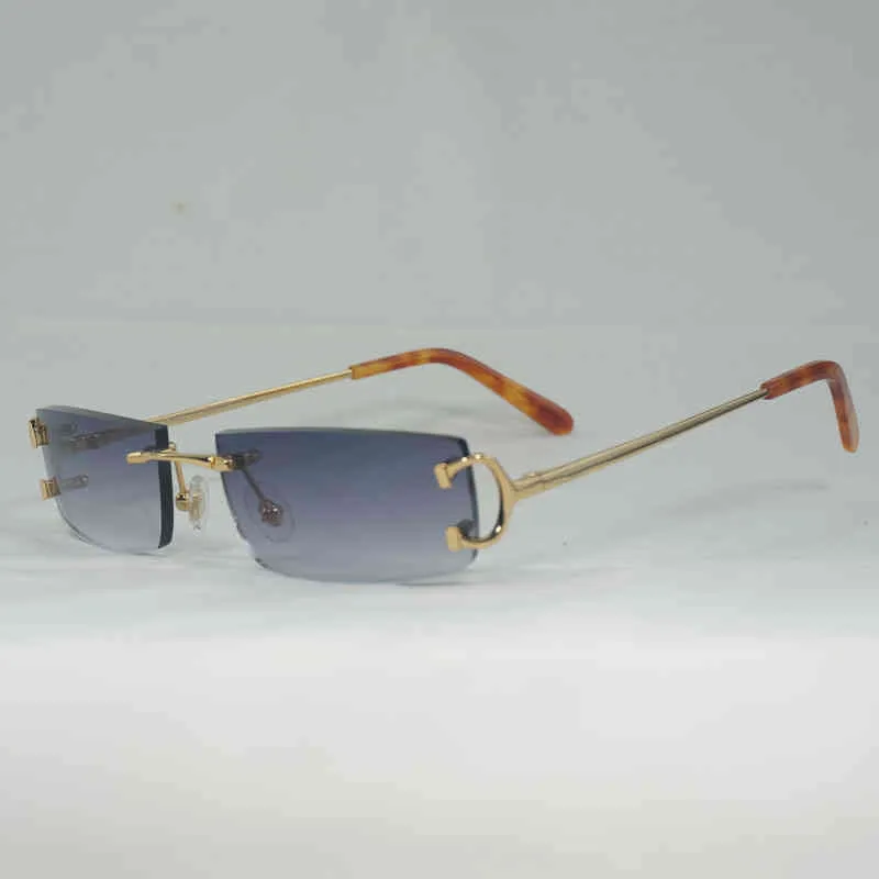 Vintage Small Lens C Wire Rimless Rimless Sunglasses Mens For Men