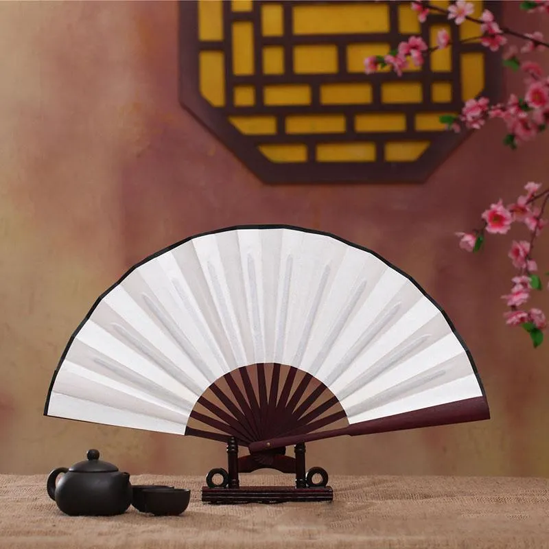 Другой домашний декор 1PCS китайский японский DIY Plain Color Bamboo Большой рейв складной ручной веер.