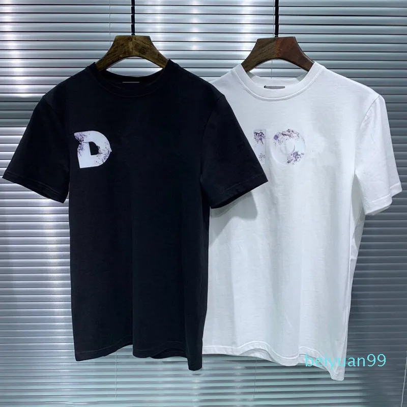Женский дизайнер 2021men T-рубашки с коротким рукавом хлопчатобумажная смесь для летнего бренда моды футболка с брендом письма вышивка 2 цвета оптом
