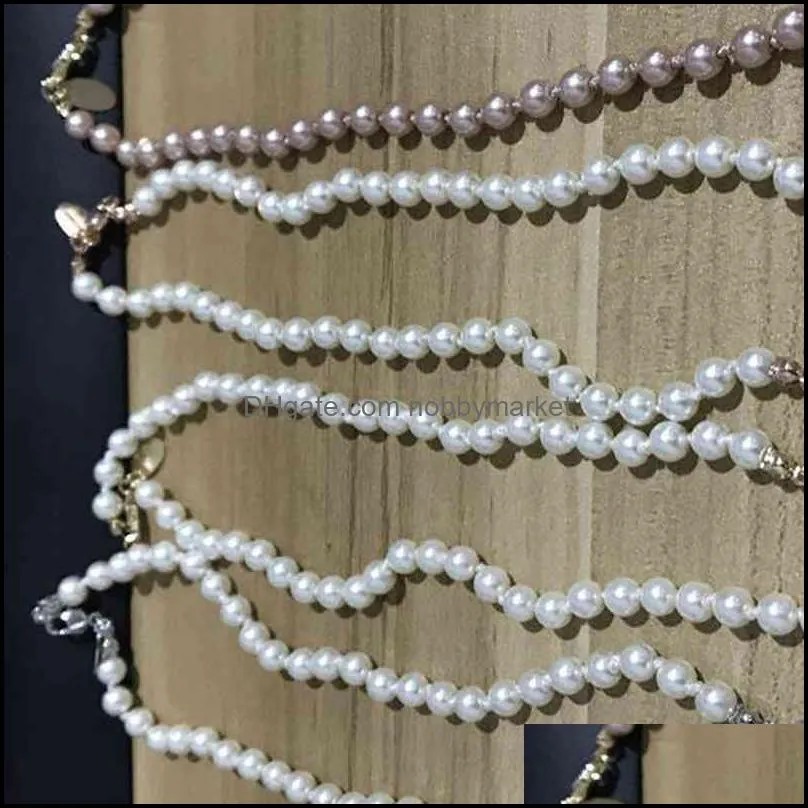 Necklace short pearl chain orbital necklaces clavicle chains pearlwith women`s jewelry gift