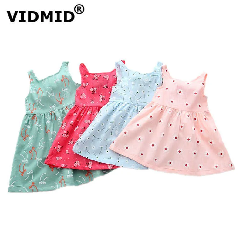 VIDMID 2-6 ages Summer baby Girls Dress Casual Dresses Girls Clothes kids children Printing Floral Sleeveless Dress 6002 07