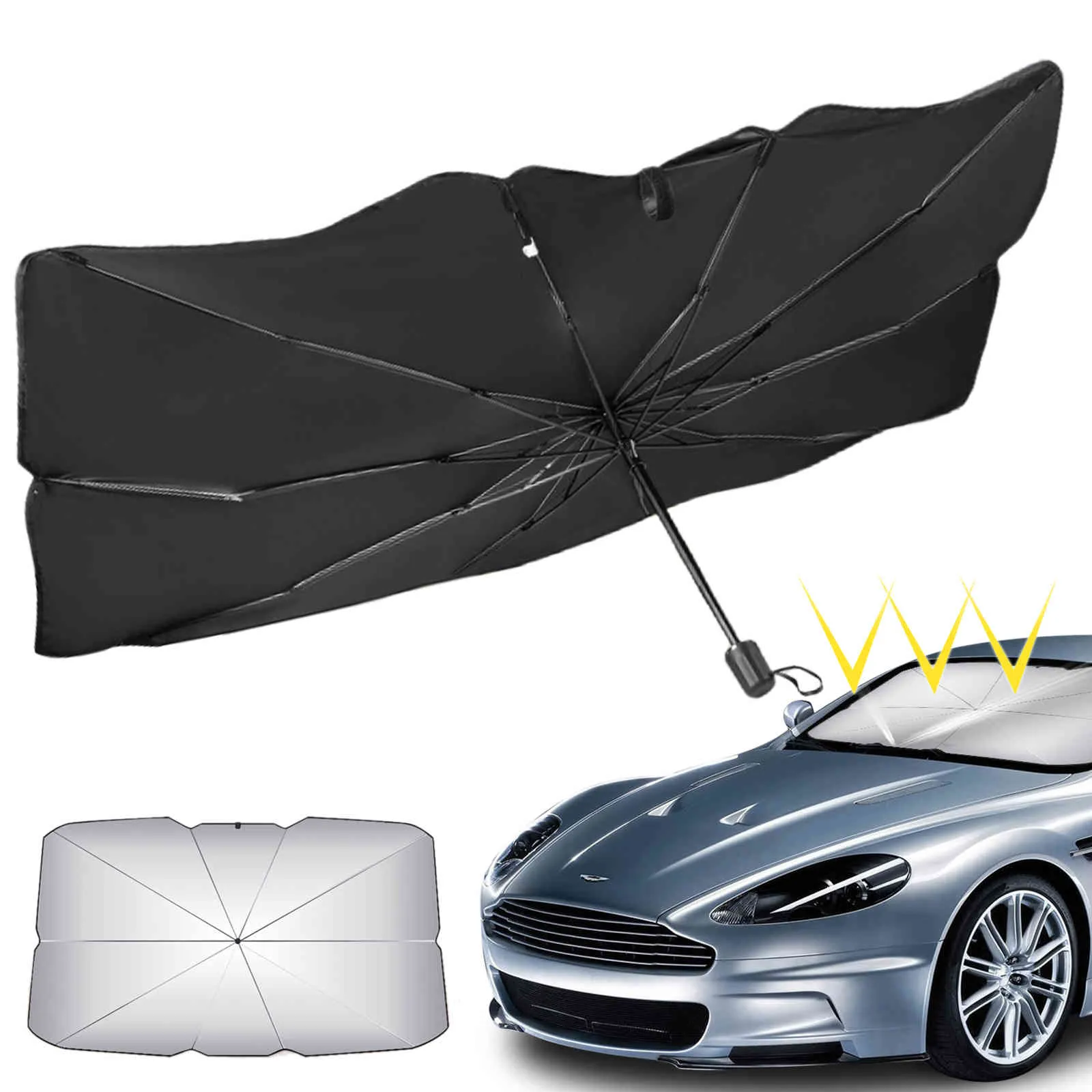 Auto Frontscheibe Windschutzscheibe Sonnenschirm Regenschirm Sonnenschutz Sonnenschirm Wärmedämmung für Auto SUV