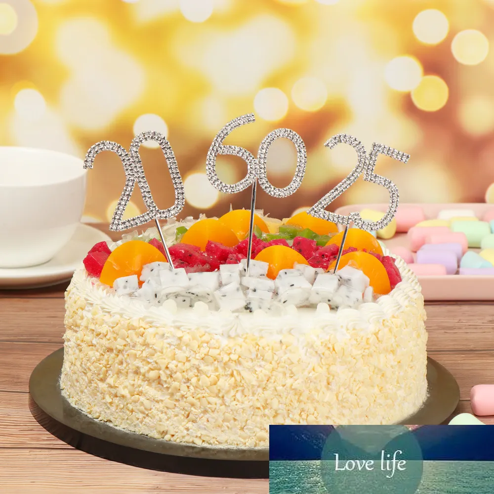 Topper de gâteau en acrylique avec numéro, décoration de fête  d'anniversaire, couleur or/noir/argent/