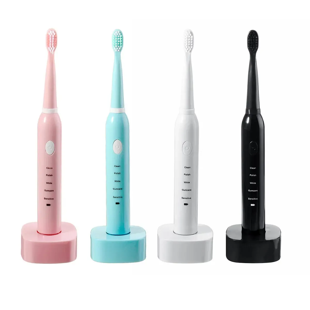 Sonic Electric Toothbrush USB Rechargeable 5 Modes Timing Toothbrush IPX7 Teeth Whitening Oral Care - Pink